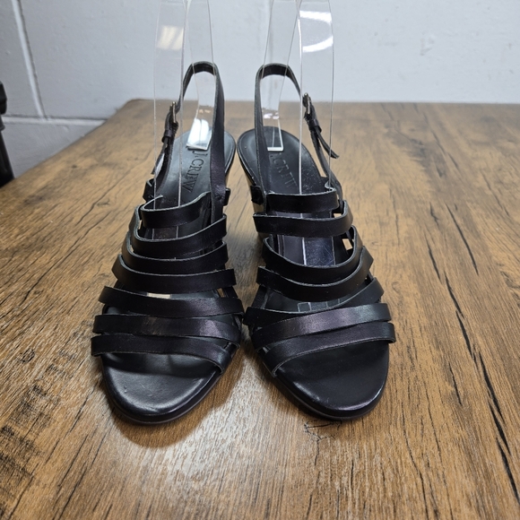 J. Crew Black Leather Strappy Wedge Sandals Italy - Picture 11 of 13